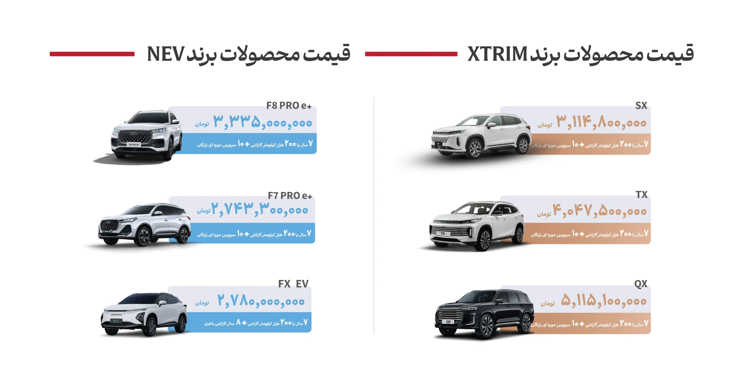 قیمت محصولات مدیران خودرو مهرماه